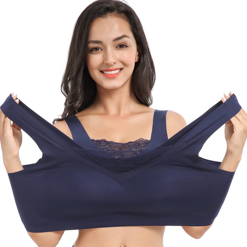 Meizimei seamless sleep bras for women sports bralette lace vest beauty back sexy lingerie padded crop top bh plus size intimate